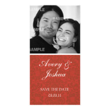 Red Damask Photo Card