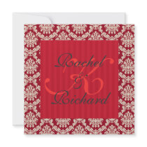 Red Damask Renewal of Vows Anniversary Invitation