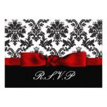 red damask  rsvp cards standard 3.5 x 5 announcement