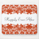 Red Damask Wedding mousepads