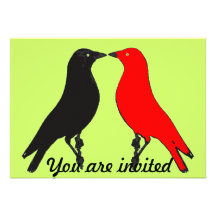 Red Daw Jack Daw Pop Art Invitation