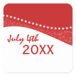 Red Dazzling Star Curves Stickers