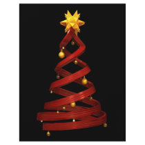 Red design pine and golden balls flyer design