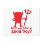 RED DEVIL have you been a good boy? postcards