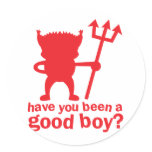 RED DEVIL have you been a good boy? stickers