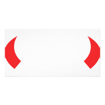 red devil horns icon photo card template