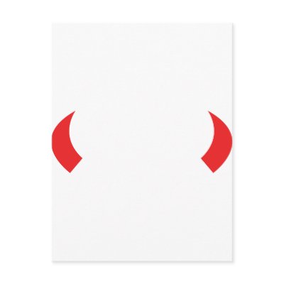red devil horns icon postcards by TomaniacLines