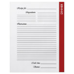Red DINNER 2-sided Recipe Pages flyers
