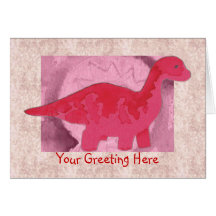 Red Dinosaur Greeting Card