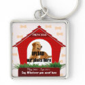 Red Dog House Pet Memorial keychains