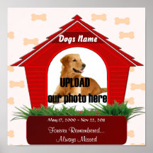 Red Dog House Pet Memorial Poster