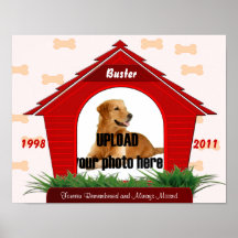 Red Dog House Pet Memorial Poster