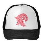 Red doodle dragon hat