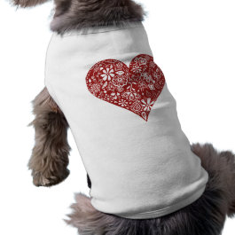 Red Doodle Heart dog jumper / t-shirt