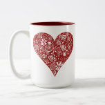 Red Doodle Heart Coffee Mug