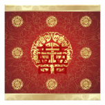 Red Double Happiness Chinese Wedding Invitation