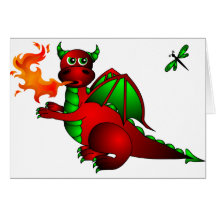 Red Dragon and Dragonfly Cards