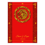 Red dragon double happiness traditional RSVP card