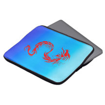 Red Dragon on Blues Asian-styled Laptop Sleeve