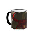 Red Dragon On Mountain mugs