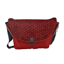 Red Dragon Scale Rickshaw Bag Messenger Bags