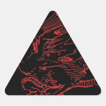 Red Dragon Triangle Sticker