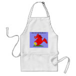 Red Dragon with flower Apron