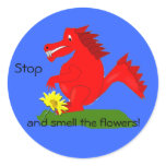 Red Dragon with Yellow Flower Sticker