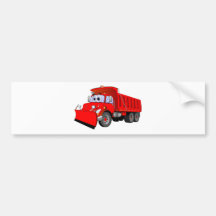 Red Dump Truck Cartoon Bumper Stickers