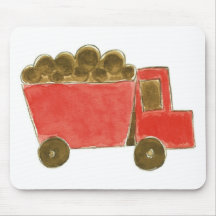 Red Dump Truck Mouse Pads