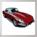 Red E Type Roadster Posters