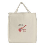 Red Electric Guitar Customisable Tote Bag embroidered bags