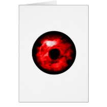Red eye like graphic, monster eye? Alien eye? Cards