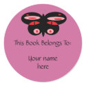 Red Eyed Butterfly, Book Plates stickers