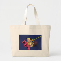 red eyed tree frog tote bags