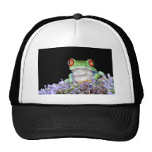 red eyed tree frog trucker hat