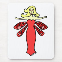 Red Fairy Mouse Pad