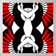 Red Fan Symmetric Poster