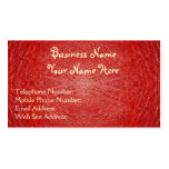 Red Faux Leather Rustic style Business Cards