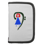 Red female blue dress blue bass clef folio planners