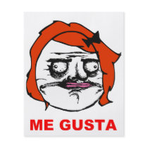 Red Female Me Gusta Comic Rage Face Meme Full Colour Flyer