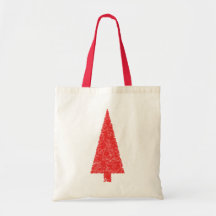 Red Festive Tree. Red and White. Christmas. Bags