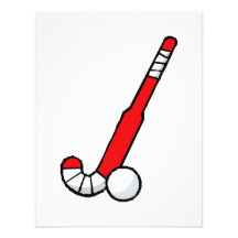 Red Field Hockey Stick Custom Announcement