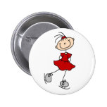 Red Figure Skater Button