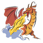 red fire-breathing dragon photo sculptures