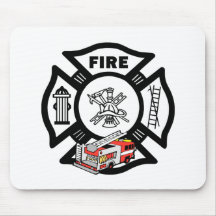 Red Fire Engine Rescue Mousemat