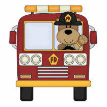Red Fire Truck Bear