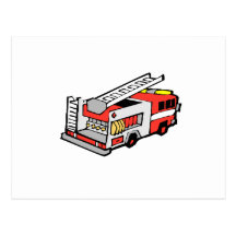 Red Fire Truck Postcards