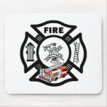 Red Fire Truck Rescue mousepads