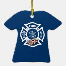 Red Fire Truck Rescue Ornaments